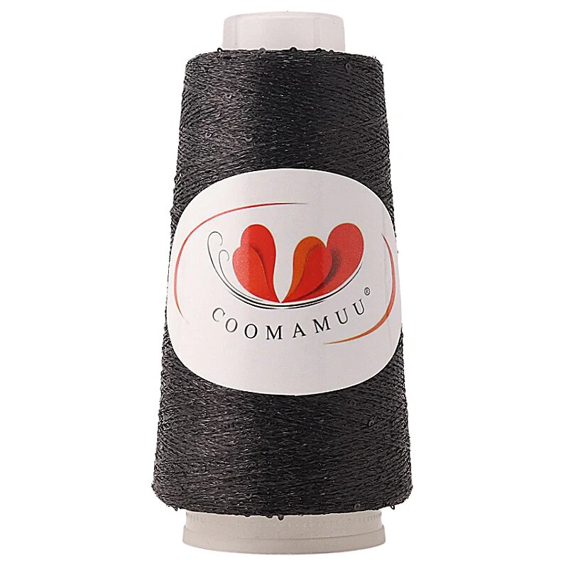 COOMAMUU смешанная пряжа с пайетками 100% полиэстер Черный, S28