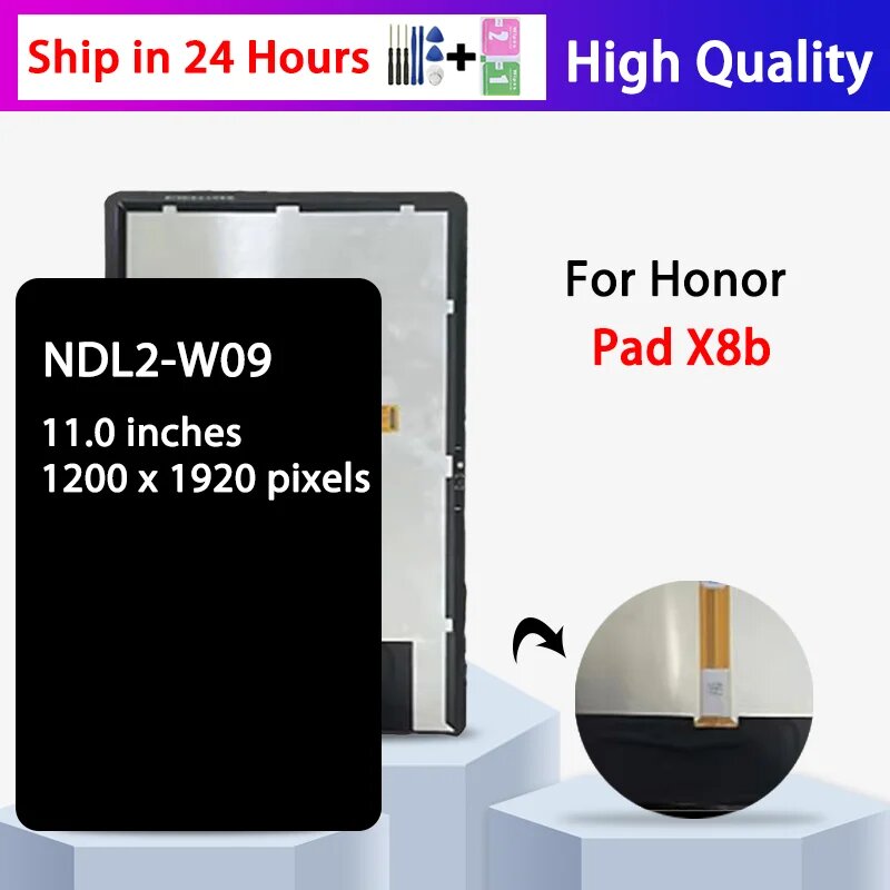 Новый ЖК-дисплей 11.0 дюймов для Huawei Honor Pad X8b, сенсорный экран в сборе, дигитайзер NDL2-W09, замена дисплея