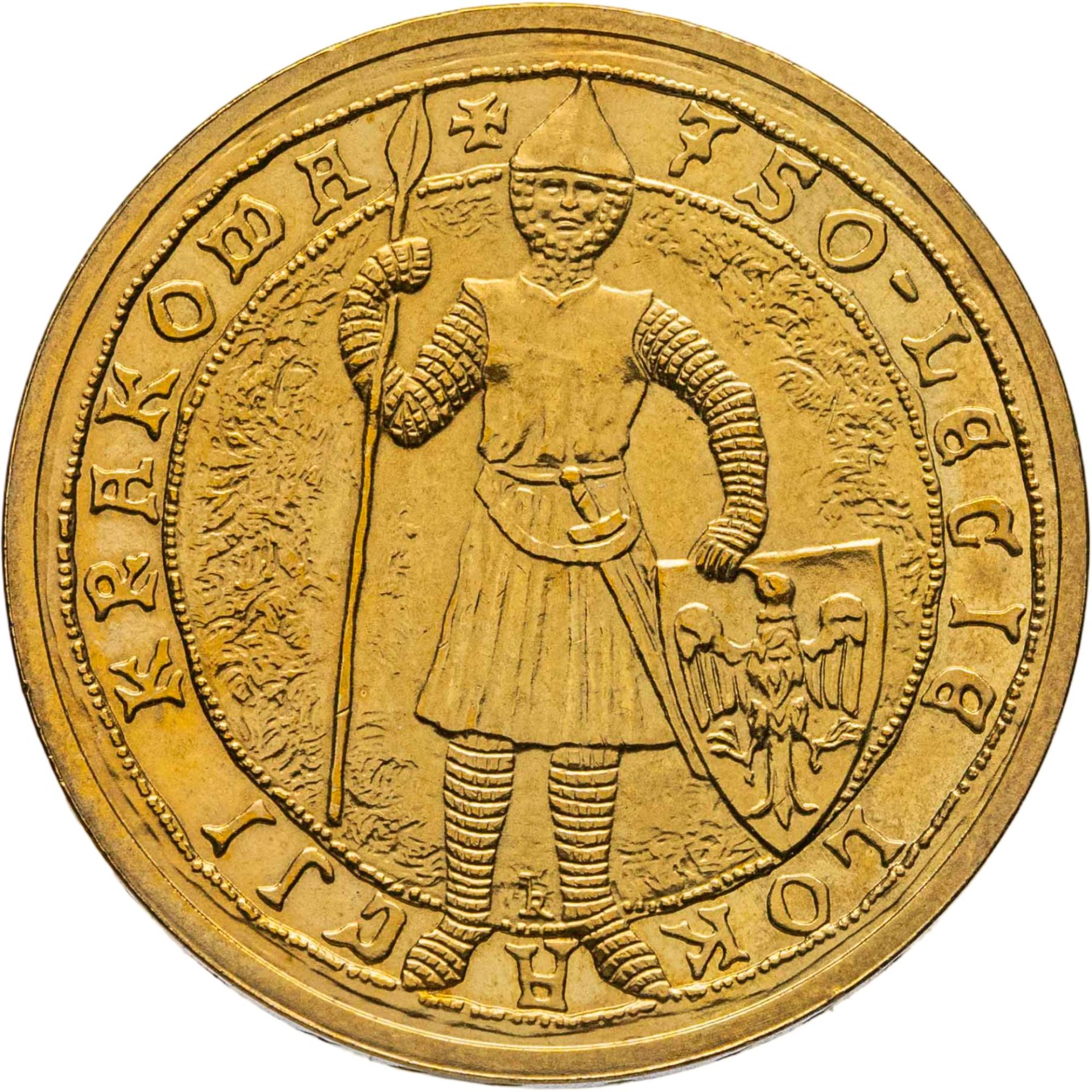 Польша 2 злотых 2007 "750 лет городу Краков", Латунь, в сохранности UNC