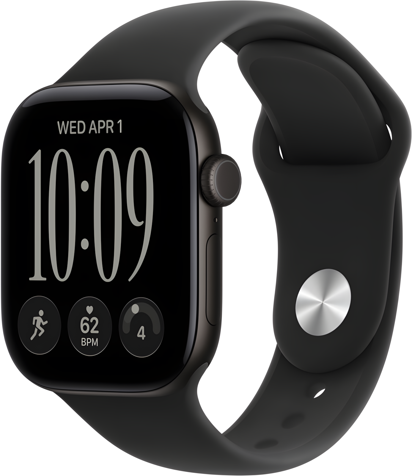 Умные часы Apple Watch Series 12, 46 мм, Jet Black Sport Band Black, M/L