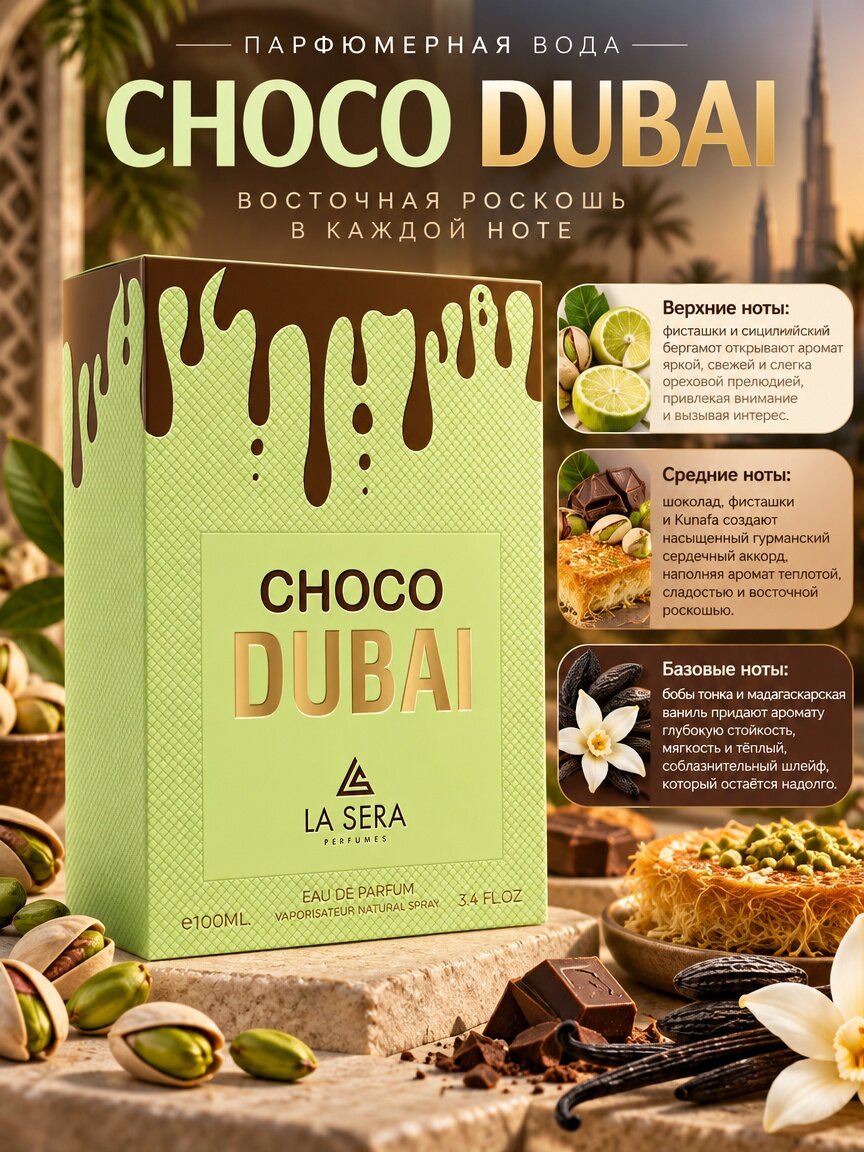 Парфюмерная вода La Sera CHOCO DUBAI, 100 мл (по мотивам 'Dubai Famous Chocolate)