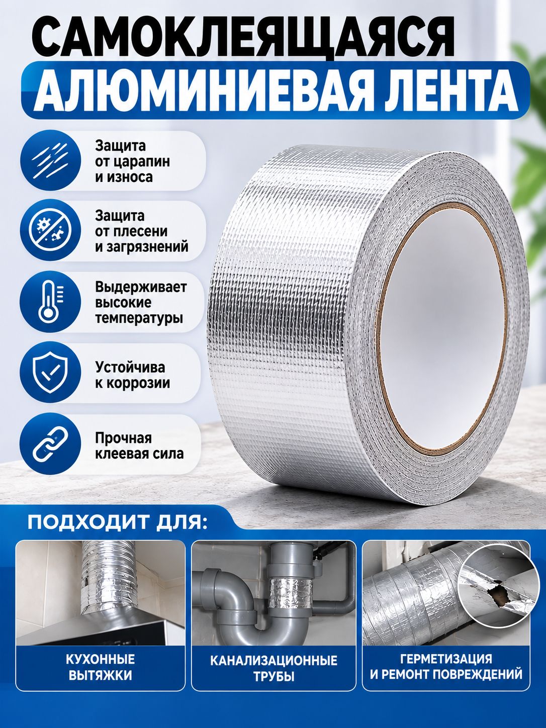 Клейкая лента 50 мм 5 м, 1 шт