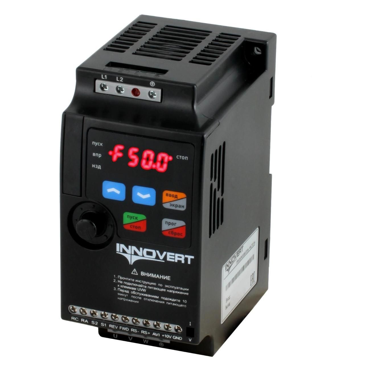 Преобразователь частоты INNOVERT VENT IVD551A21E, 0,55кВт, 220В, 3,5А