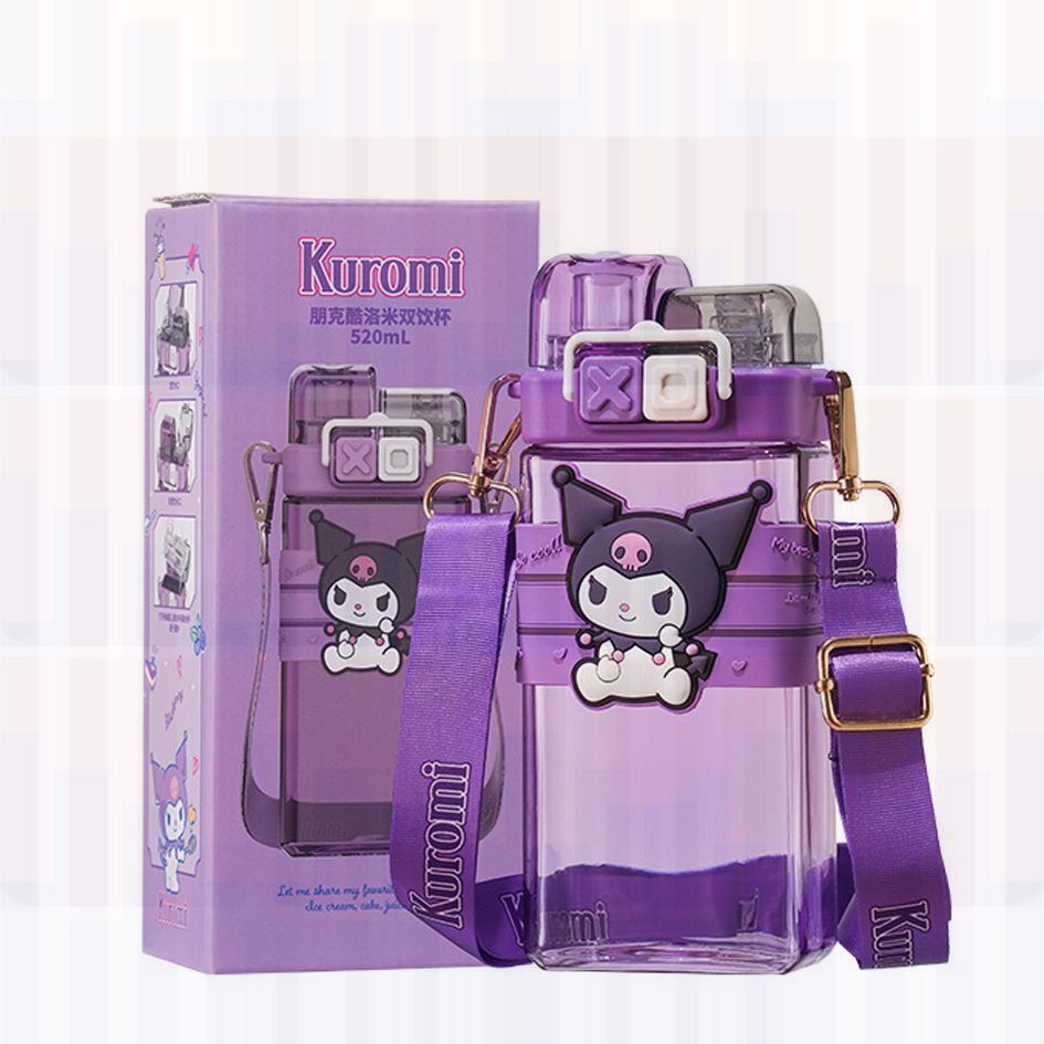 Бутылка для воды детская, Прямое Питье, Соломинка, Куроми/ Kuromi,520 Мл 0.52 л 1 шт