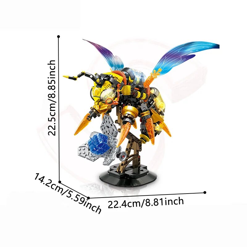 Конструктор SEMBO BLOCK Mecha Series: Светящаяся Медуза-Пчела 637pcs