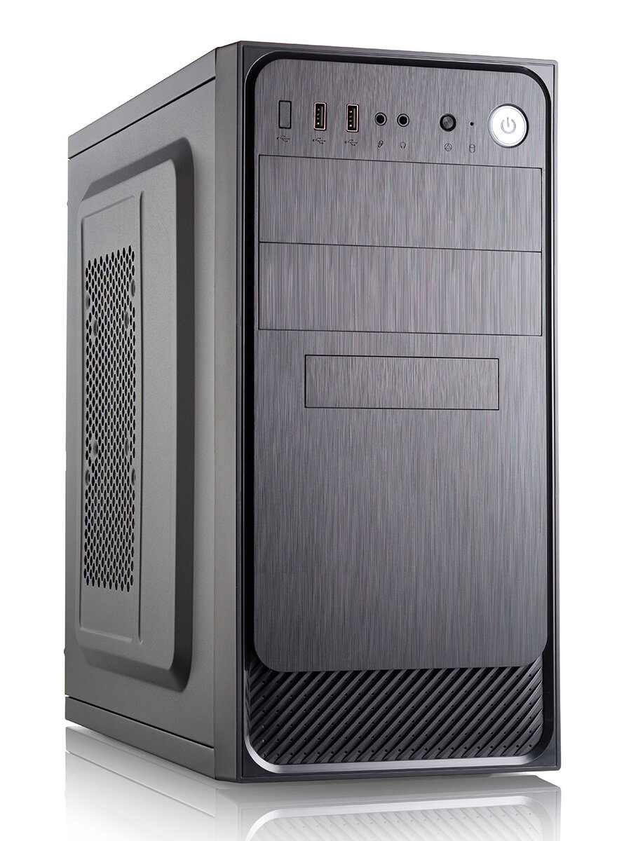 Корпус FOXLINE MiniTower Forza FZ-053 черный (mATX, без БП, 2xUSB2.0, no fan) (FZ-053)