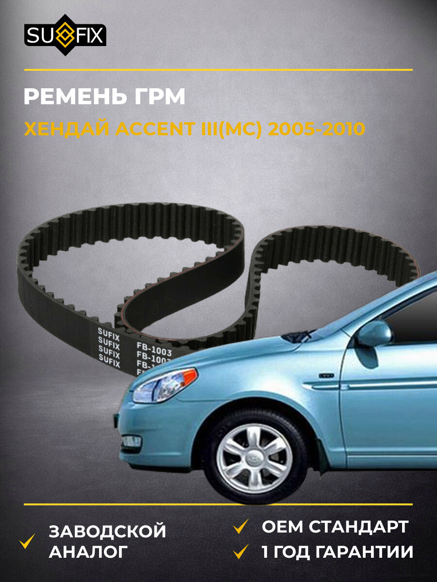 Ремень ГРМ SUFIX FB1003 Хендай Акцент III Hyundai Accent III MC 2005-2010