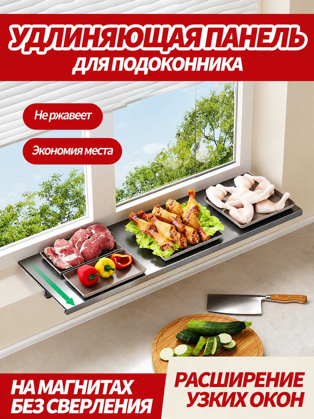 Удлинительная доска для подоконника, увеличивающая пространство для хранения, прочный материал