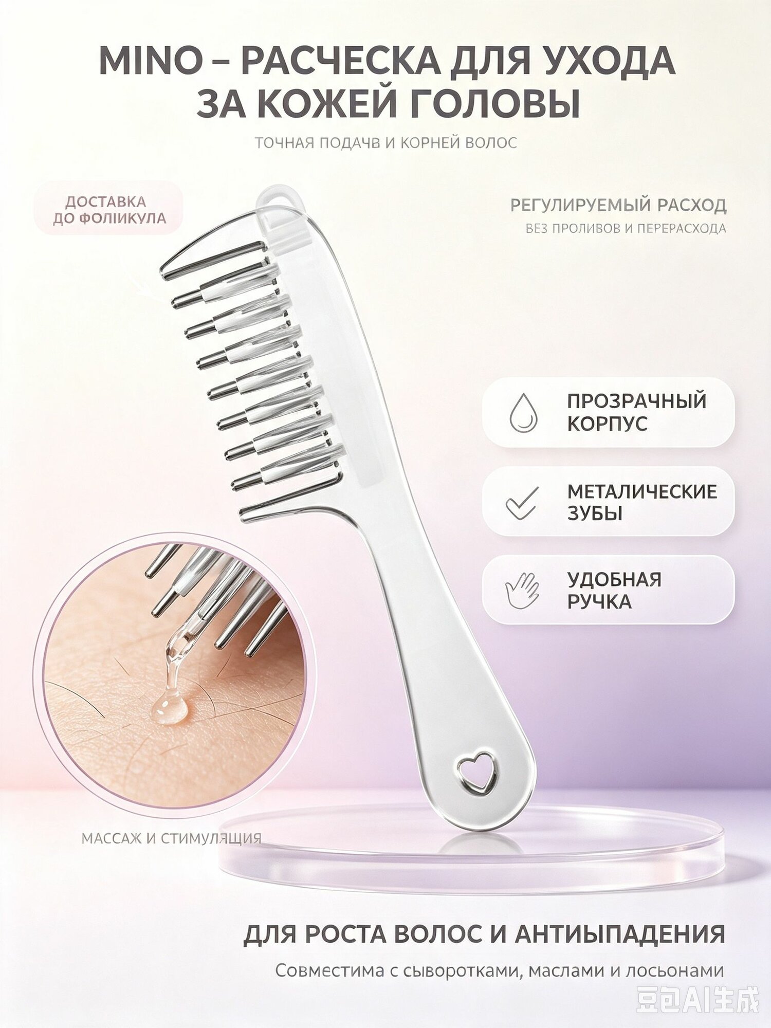 Расческа для ухода за кожей головы Mino-Луанлуо