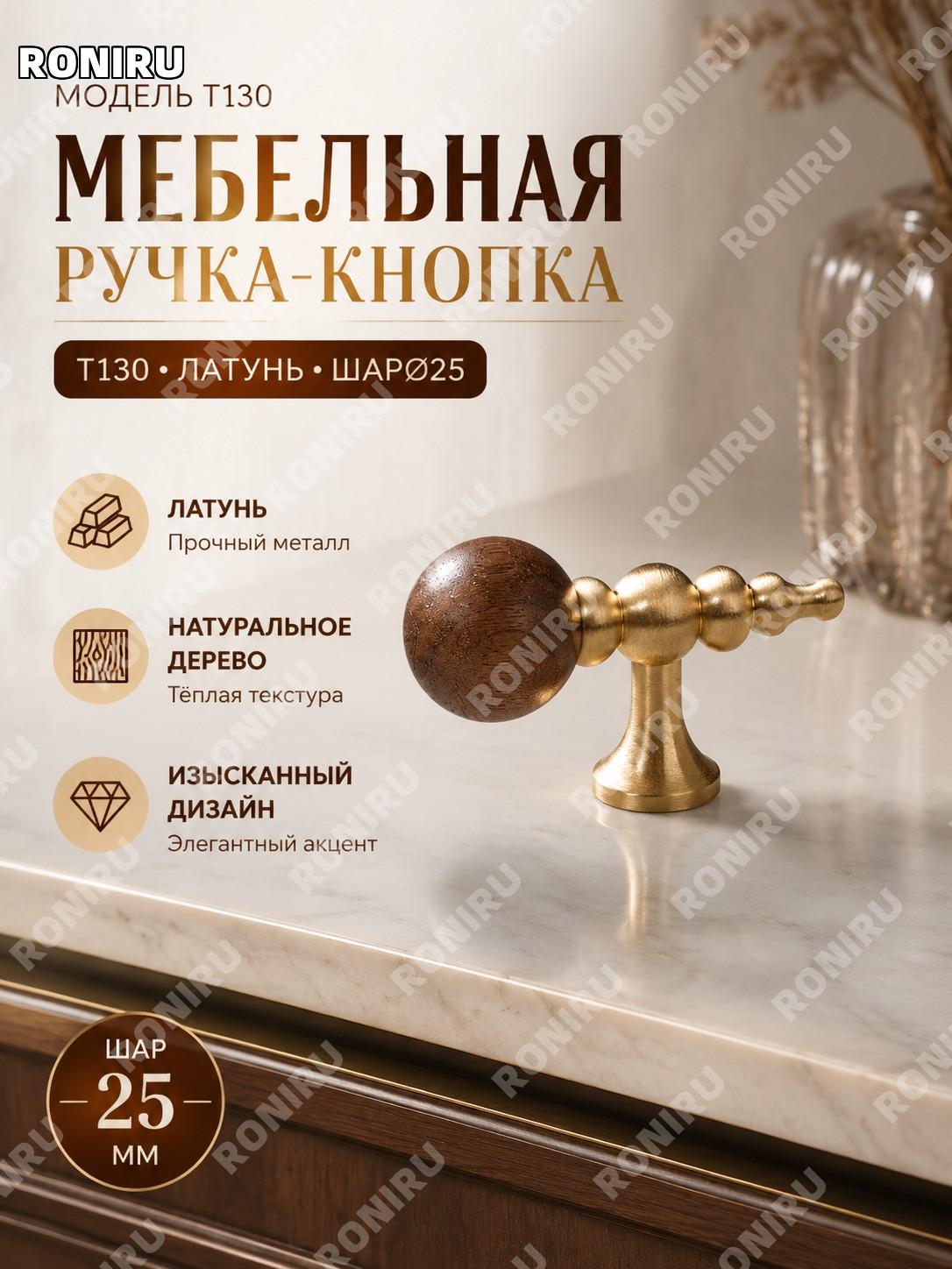 Ручка для мебели T130 медный цвет-25 шар, латунная ручка для дверей шкафа винтажная для комодов и шкафчиков дома