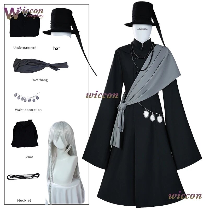 Косплей костюм Undertaker из Black Butler Черный, XL, Costume and wig