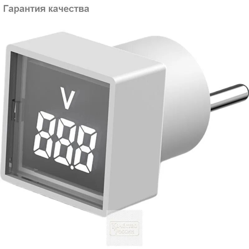 Вольтметр в розетку цифровой переменного тока AC индикатор напряжения сети евровилка квадратный светодиодный