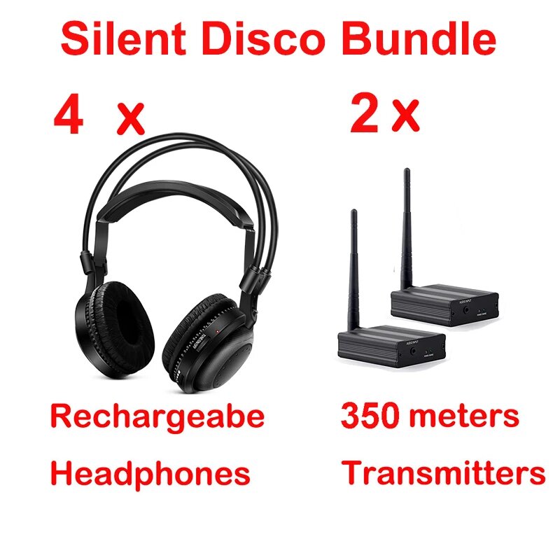 Беспроводные наушники Silent Disco 4 headphones 2 TX