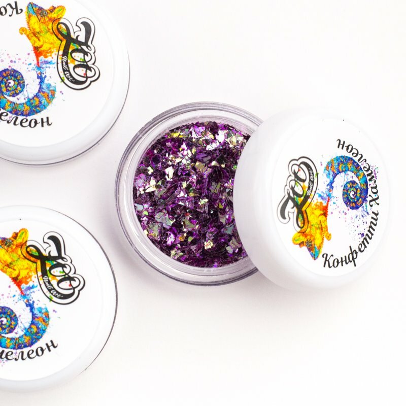 Конфетти Хамелеон Zoo Nail Art №1529, 1 г многогранный блеск с эффектом хамелеона