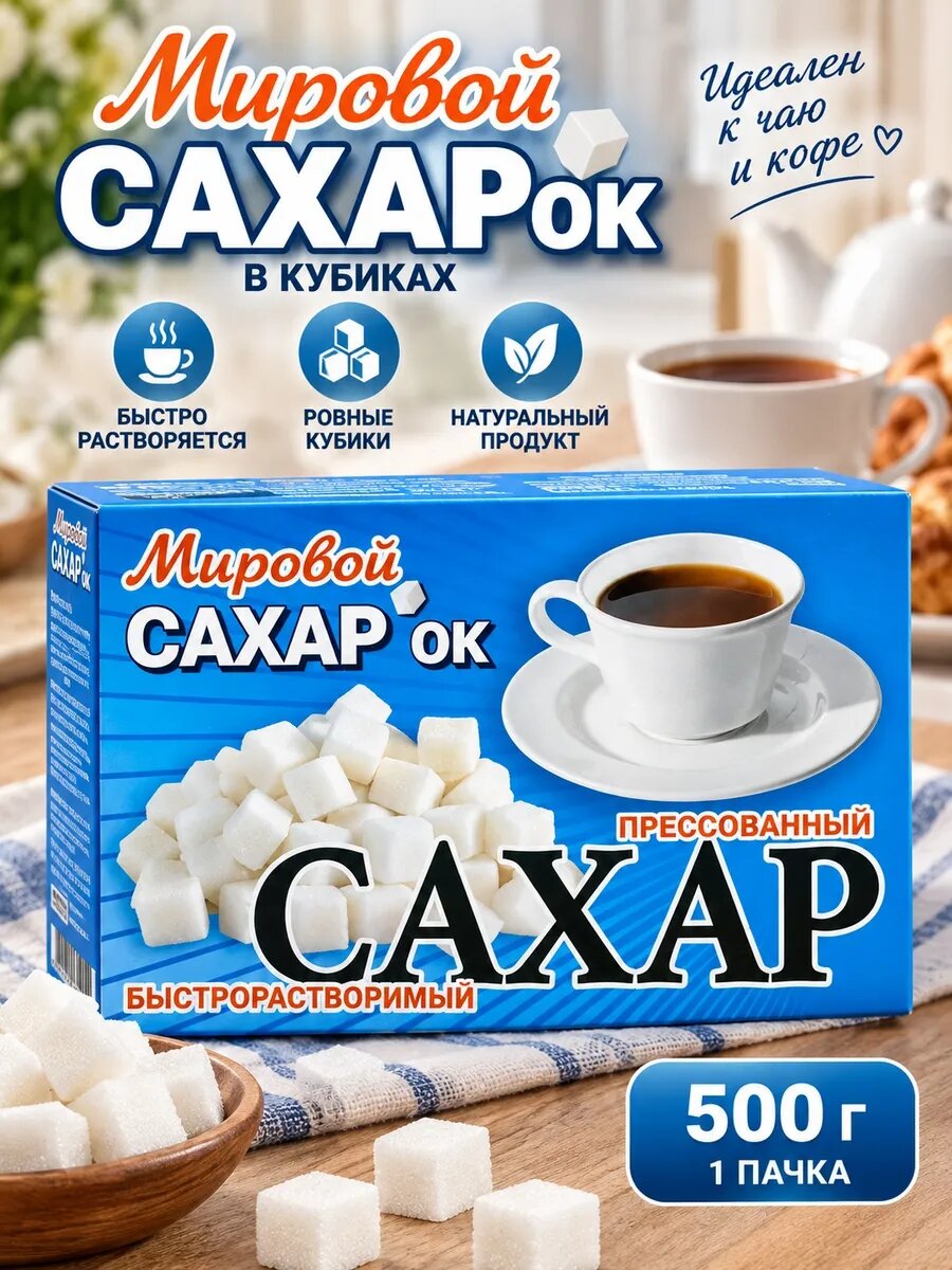 Сахар "Мировой сахарок" 500 грамм 1 пачка, вид сахара
