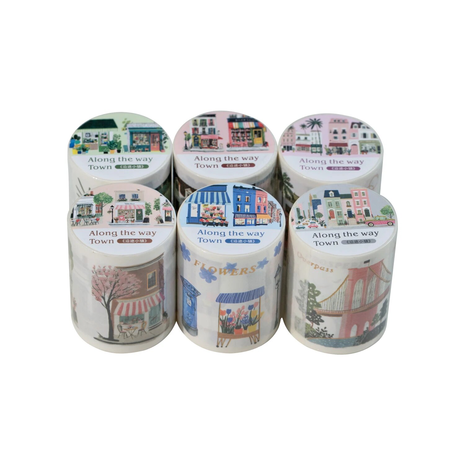 Jianwu винтажная клейкая лента с морским пейзажем set of 6