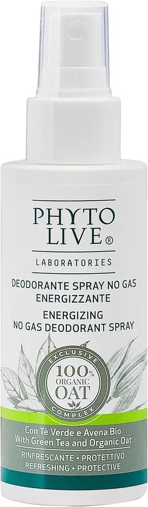 Дезодорант-спрей Phyto Live бодрящий с зеленым чаем и органическим овсом 75мл