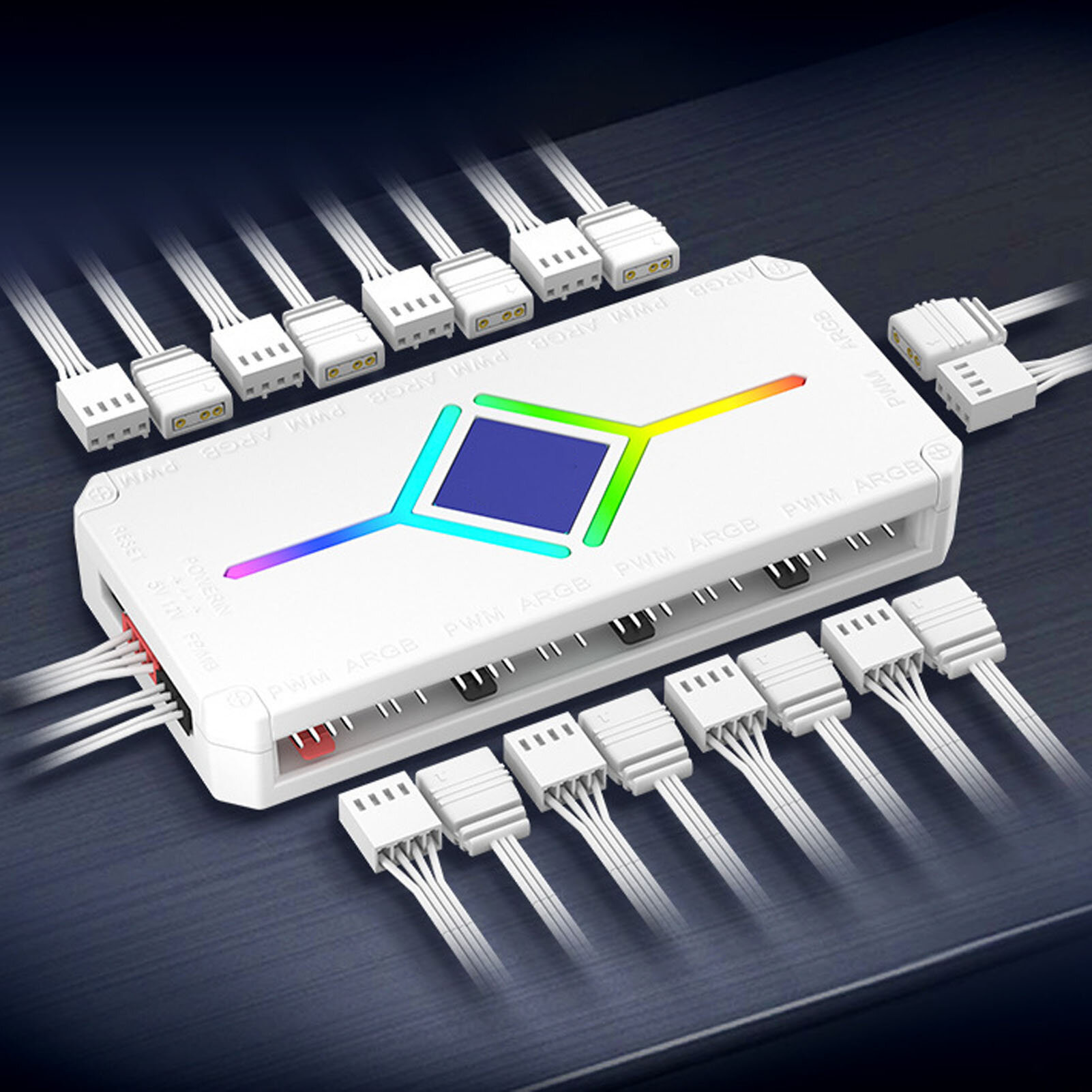 RGB вентиляторный хаб с поддержкой PWM и ARGB, подключение до 18 вентиляторов, для ПК