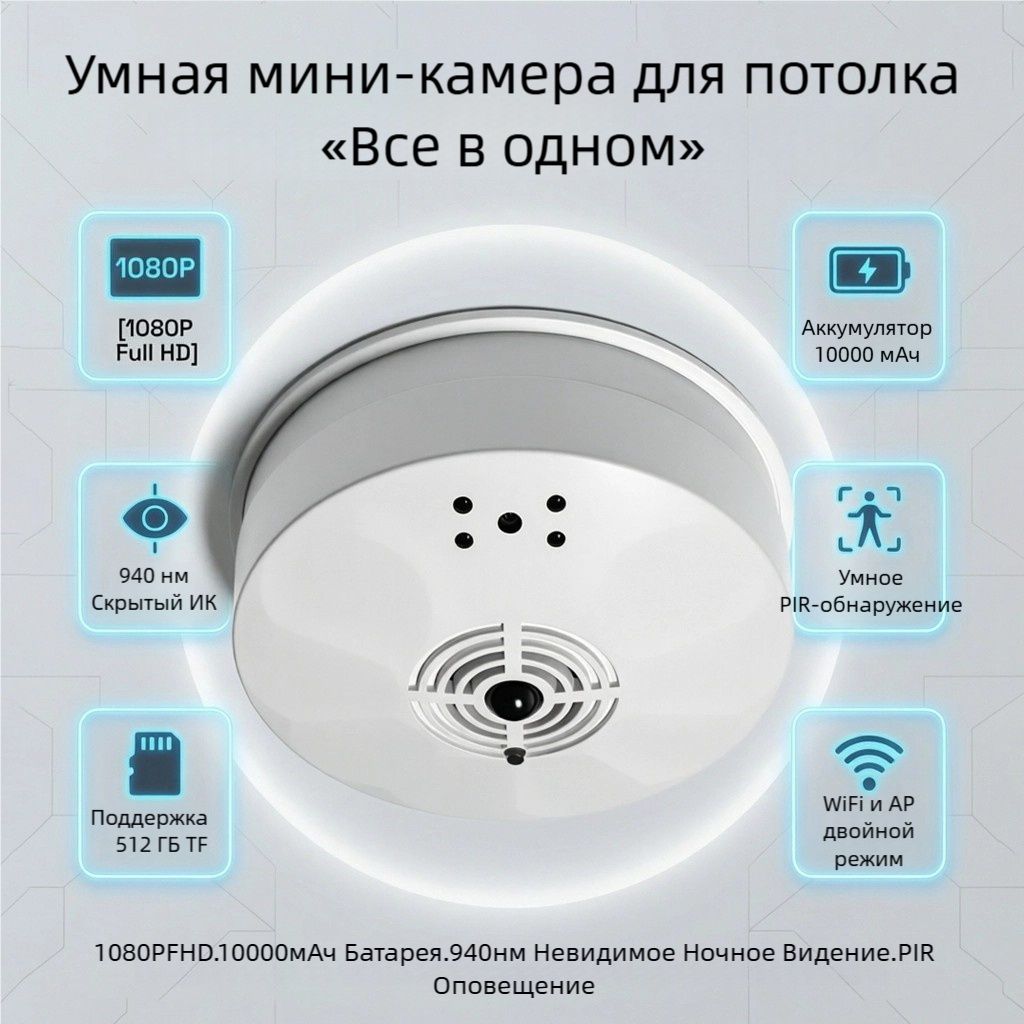 Безопасность Wi-Fi камера 1080P HD, аккумулятор, ночная съемка 940 нм, обнаружение движения, запись на карту памяти