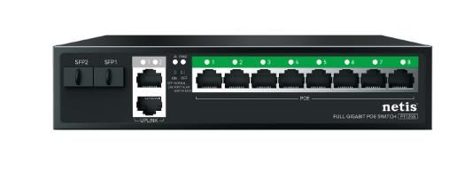 Коммутатор Netis P112GS (L2) 10x1Гбит/с 2SFP 8PoE 120W неуправляемый