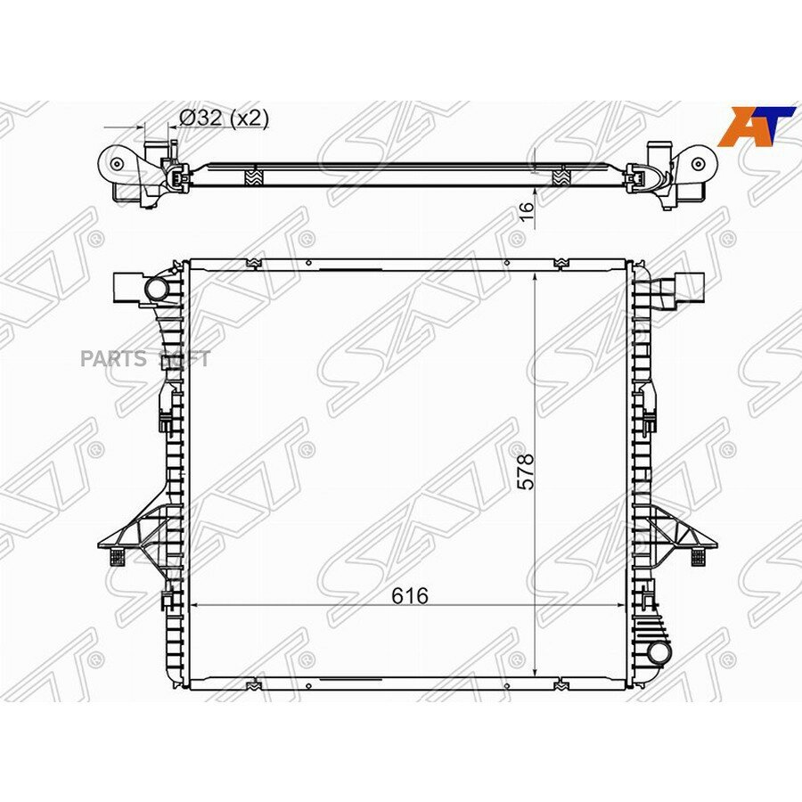 Радиатор Volkswagen Amarok 10-20 от официального дистрибьютора, SAT, артикул VW0010