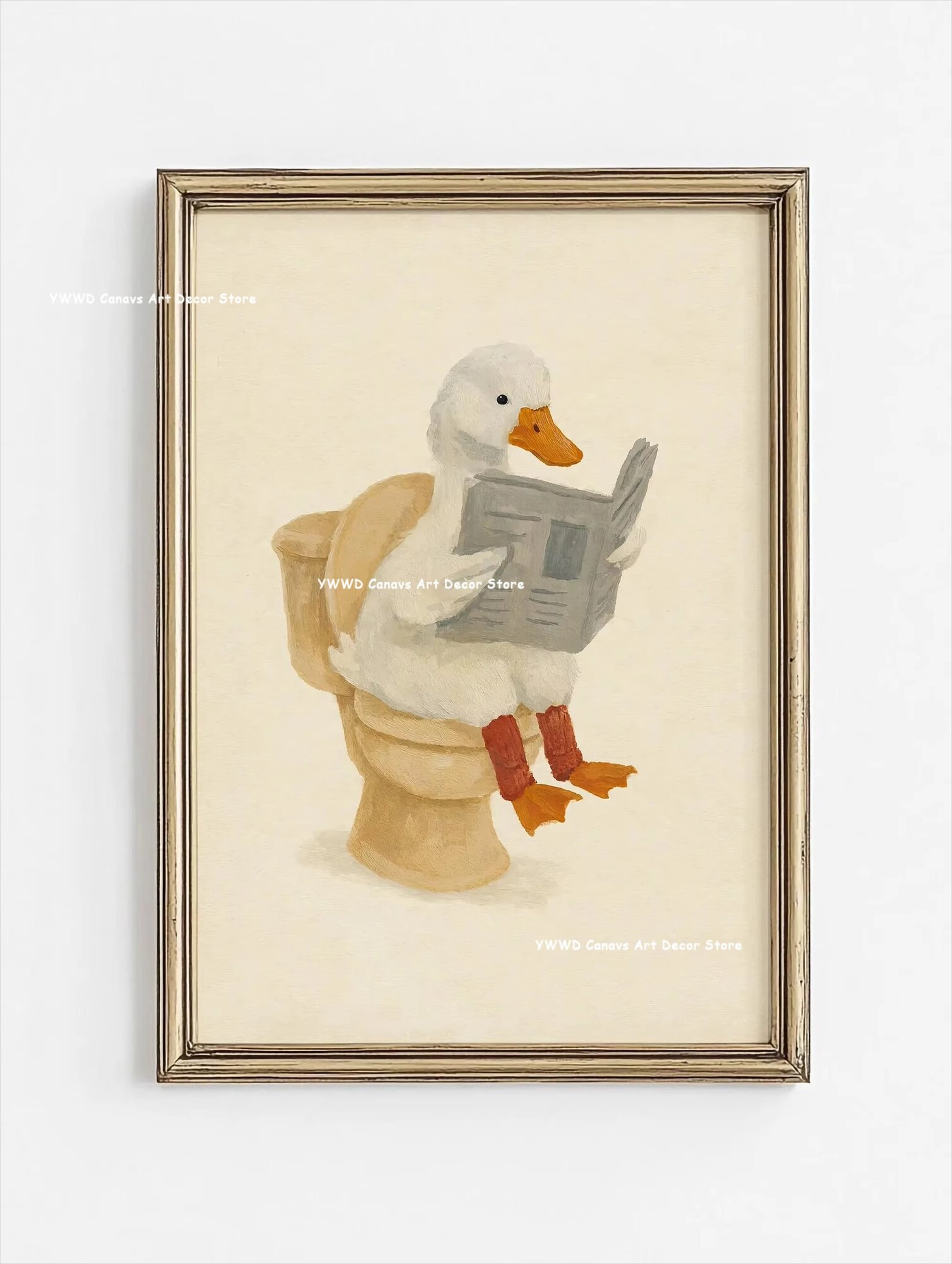 Постер с уткой на унитазе, 20x30см, CT1187-26