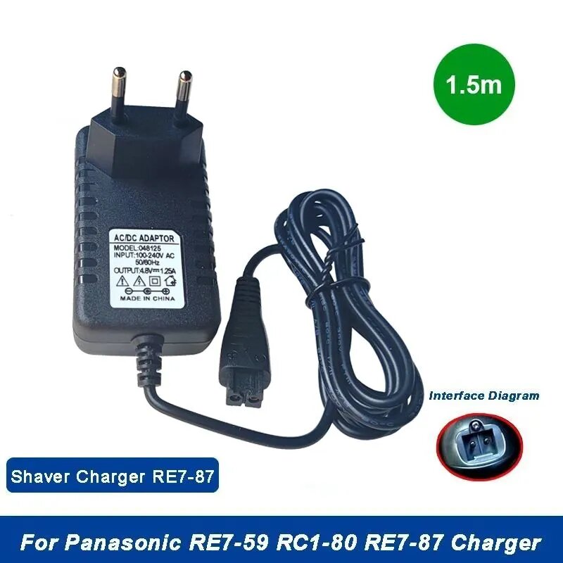 5,4 V 4,8 V 1.25A RE7-87 Настенный адаптер переменного тока для Panasonic EES-RF31 ES-RF41 ES-SF21 ES-LT2A RE7-27 72 Зарядное устройство для бритвы