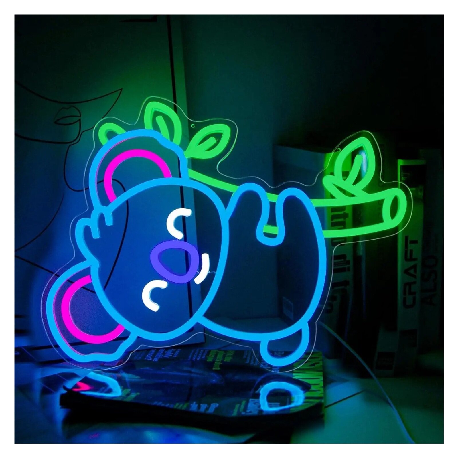 Неоновая Вывеска Koala USB С Регулируемой Яркостью 45,5x37см