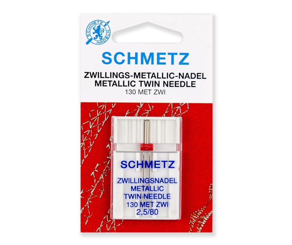 Иглы SCHMETZ для металлизированных нитей двойные 130 MET ZWI №80/2,5, 1 шт