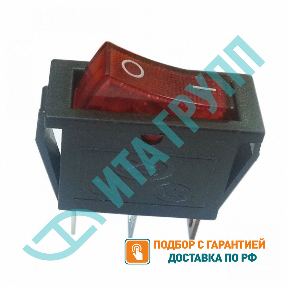 Набор 6 шт Выключатель одноклавишный 13*30мм, 15А, 250V, 2 положения, с сигнальной лампой, Thermex, KM66154