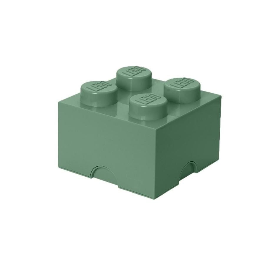 Подставка канцелярская LEGO Brick 4 контейнер-кубик, зеленый, oliwkowy