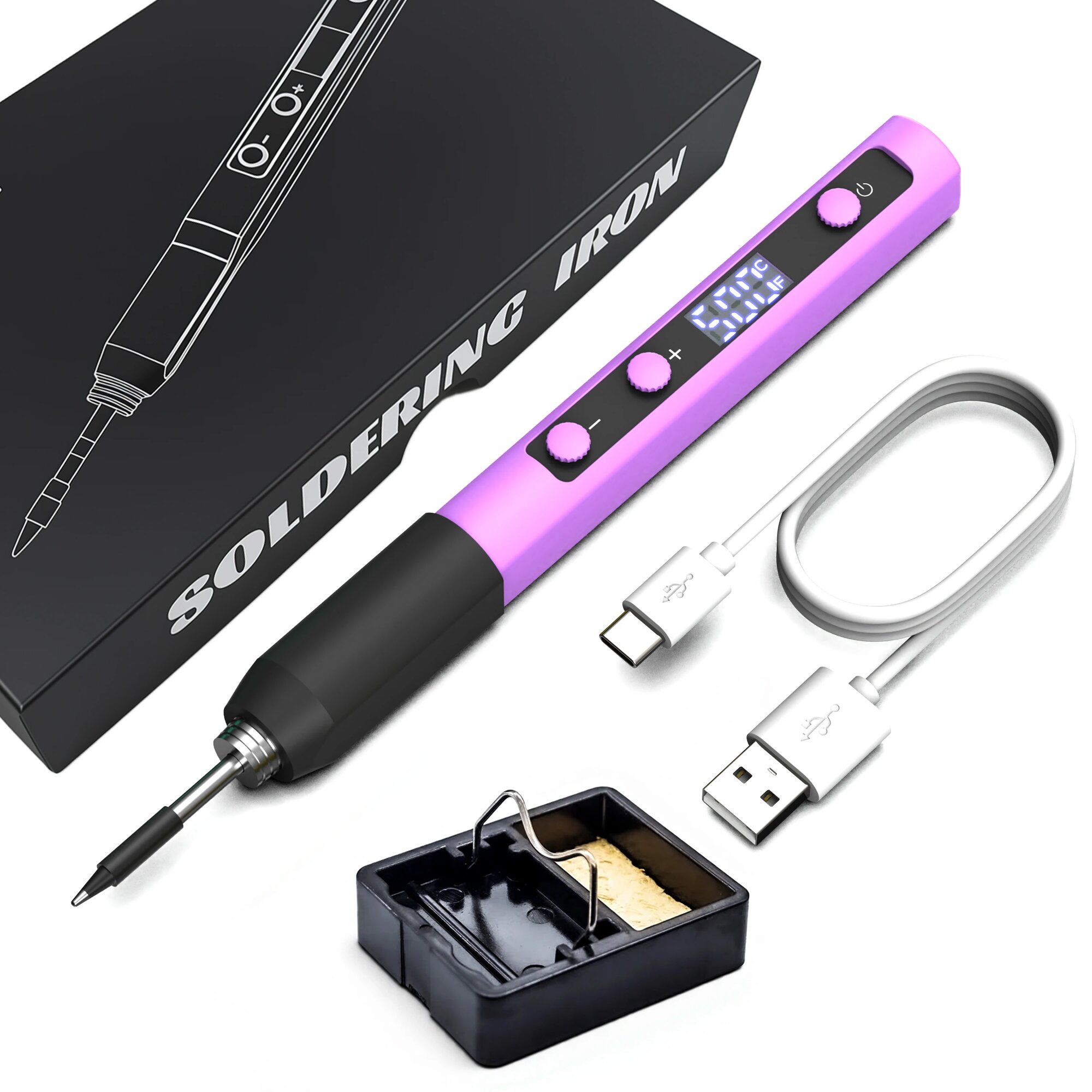 USB портативный мини-паяльник с цифровым дисплеем Blue