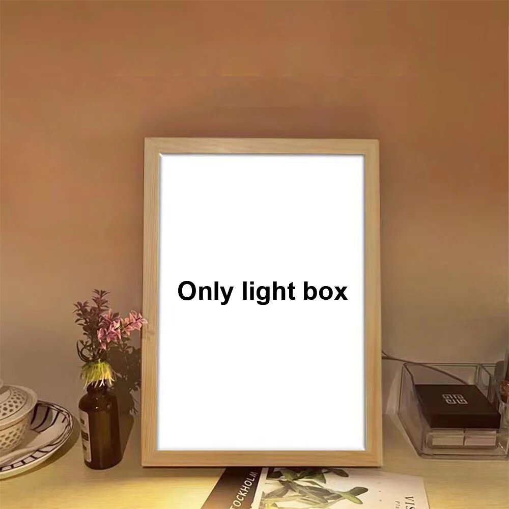 LED светильник-картина «Прекрасный Город Токио, Япония» из дерева Only light box