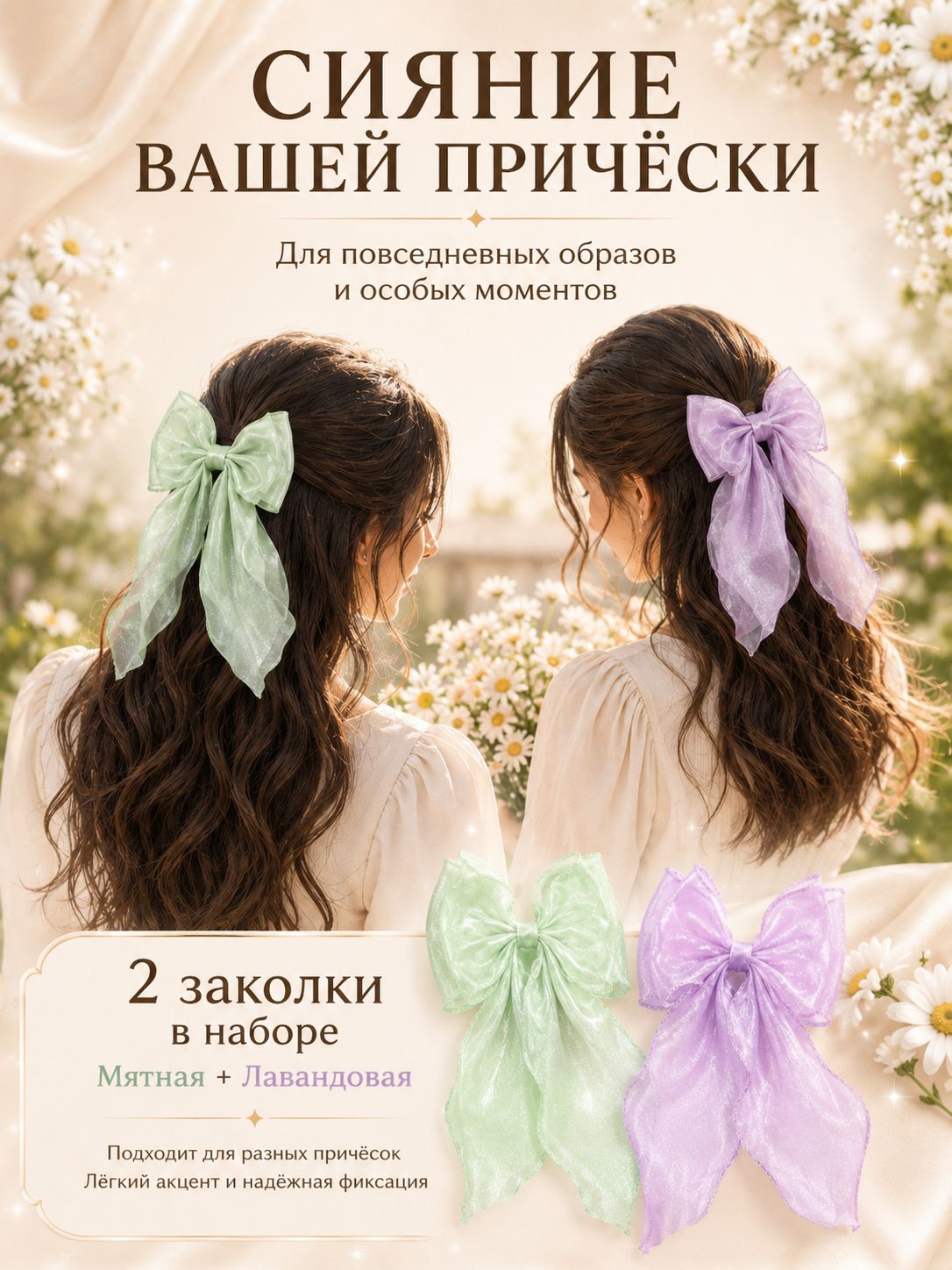 Бант для волос 2 шт.