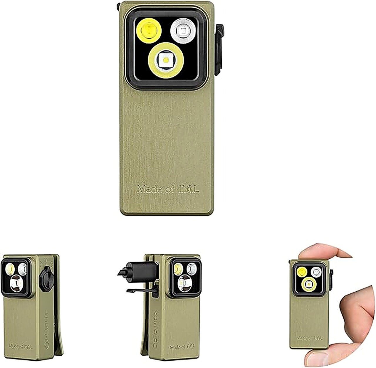 Olight Фонарь-брелок, Нейтральный белый, Стабилизация напряжения, Встроенный аккумулятор, оливковый