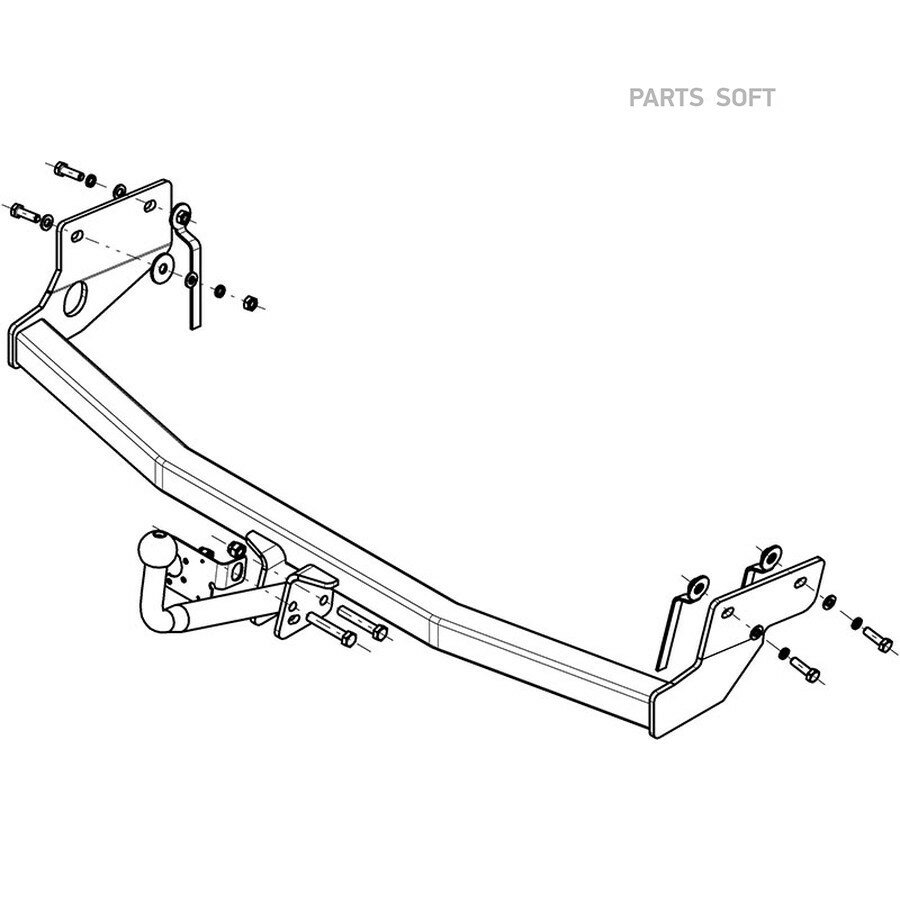 ТСУ FORD FOCUS 1998-2005с электропроводкой от официального дистрибьютора, AVTOS, артикул FD14