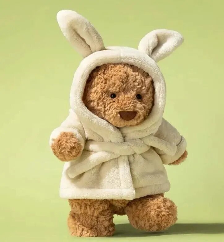 JELLYCAT Медведь в халате/Милая плюшевая игрушка Toy/28cm