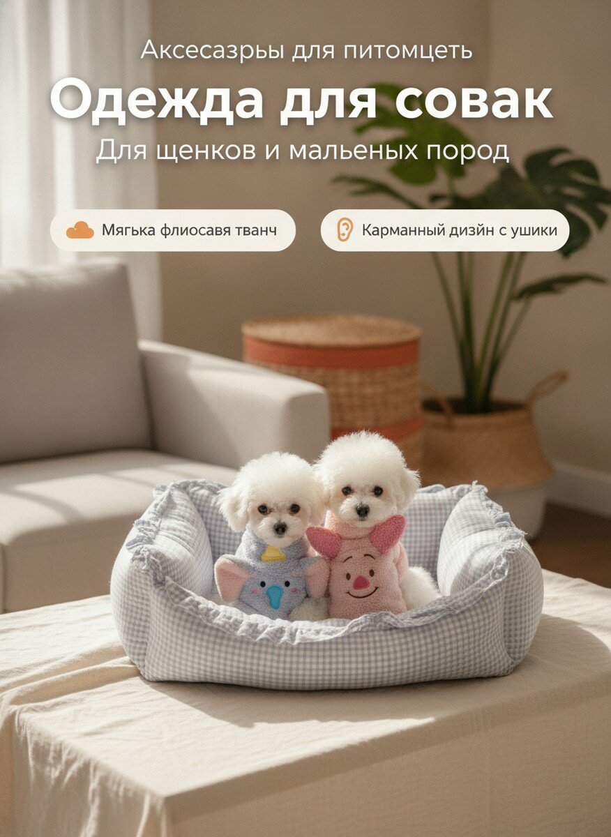 Одежда осенне-зимняя одежда, флисовый теплый свитер, милый медведь, vip-шнауцер, кошка