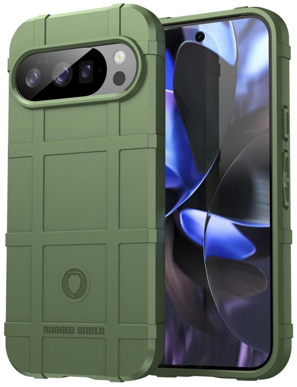 Чехол на Google Pixel 10 Pro силиконовый Rugged Shield зелёный