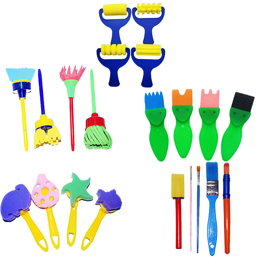 Набор Кистей Для Рисования 21Pcs Из Пластика И Пены Безопасный И Нетоксичный Размер 15x4 5x2Cm