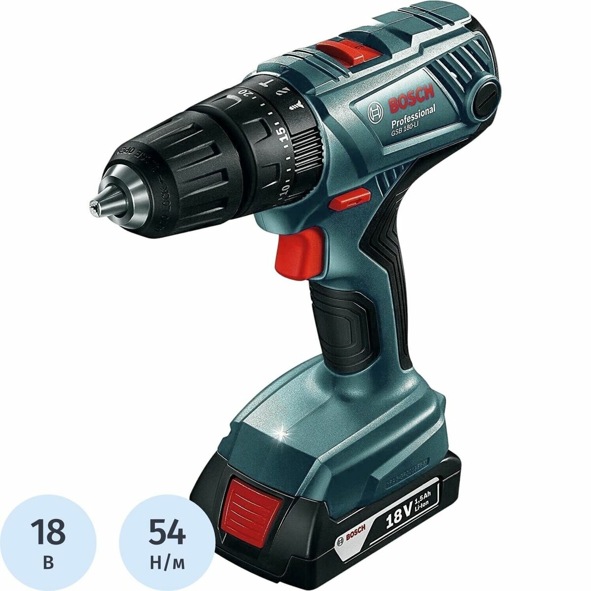 Дрель-шуруповерт аккумуляторная Bosch GSR 180-Li 06019F8109 (2316012)