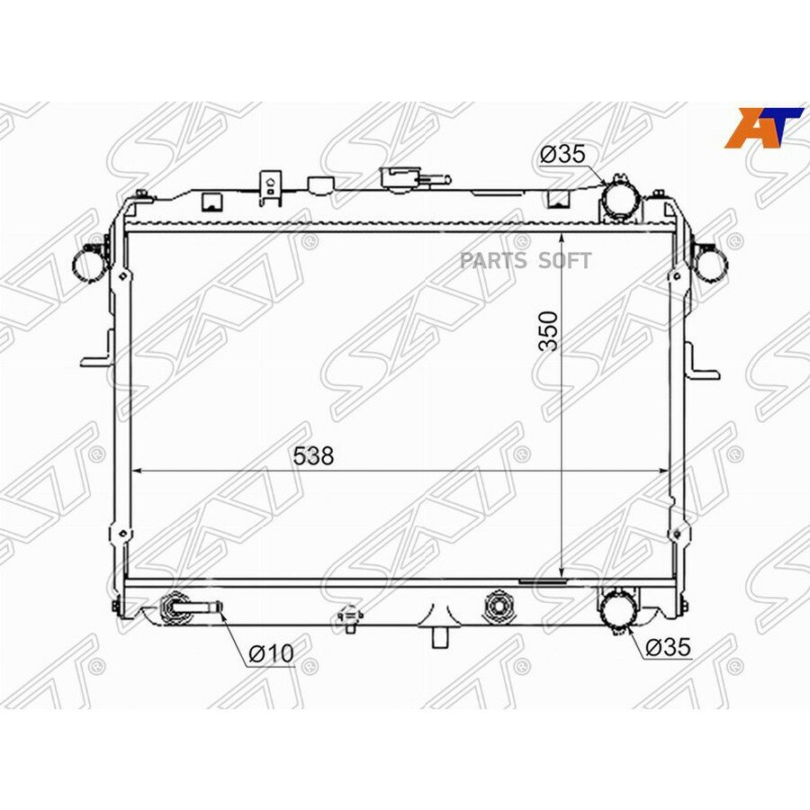 Радиатор Mitsubishi Delica 94-07 / Nissan Vanette 99-17 от официального дистрибьютора, SAT, артикул NS0005