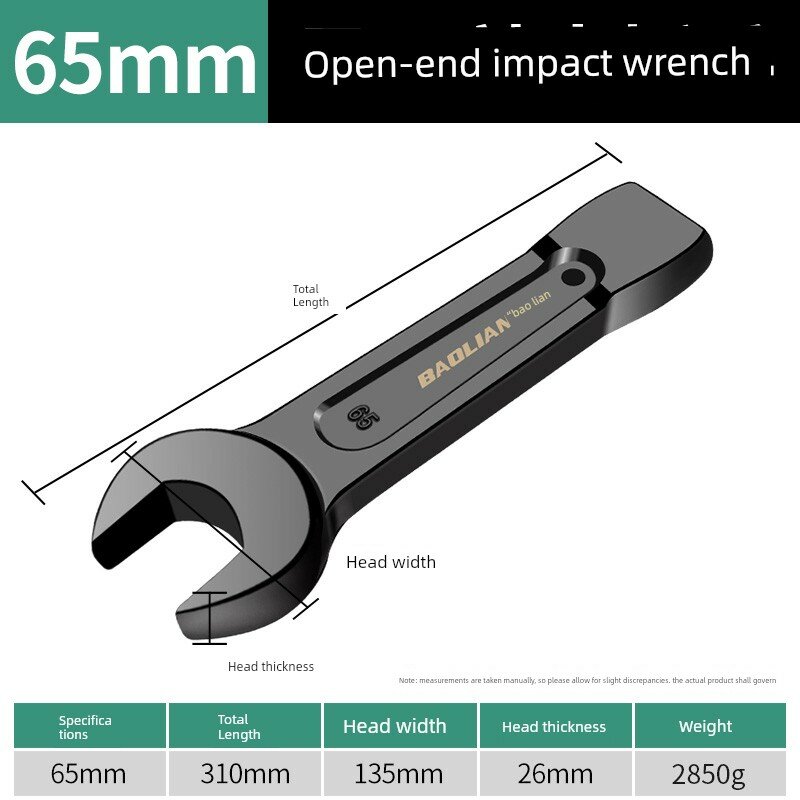 Baolian Heavy-Duty Open End Impact Wrench 65mm Инструмент для обслуживания автомобилей
