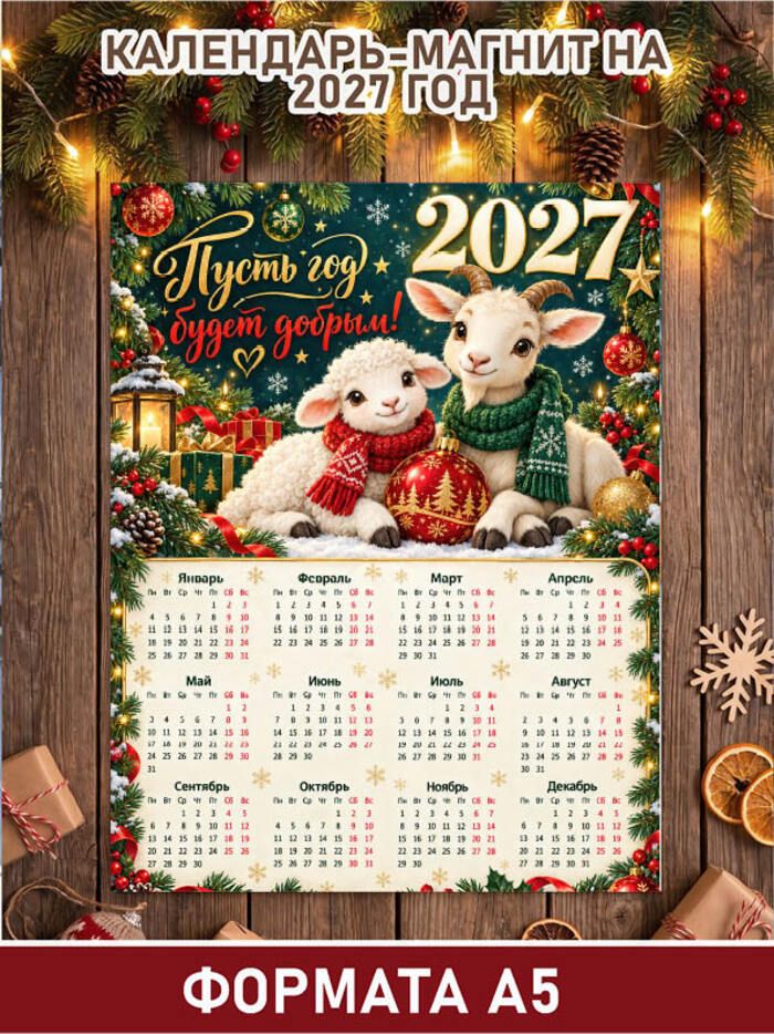Магнитный календарь 2027 год формат А5