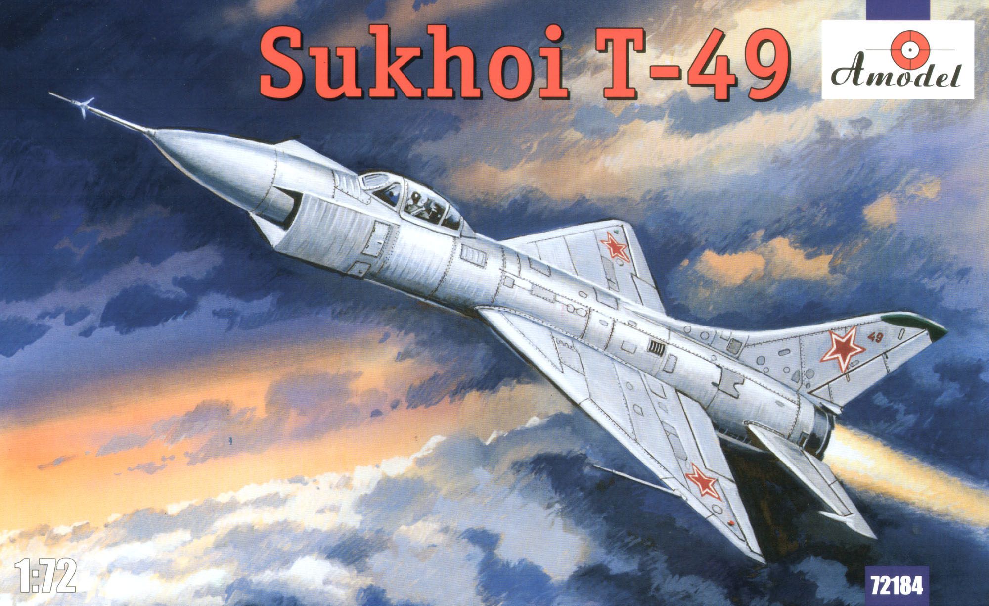 Собранная модель AMODEL 72184 1/72 Sukhoi T-49 Soviet interceptor