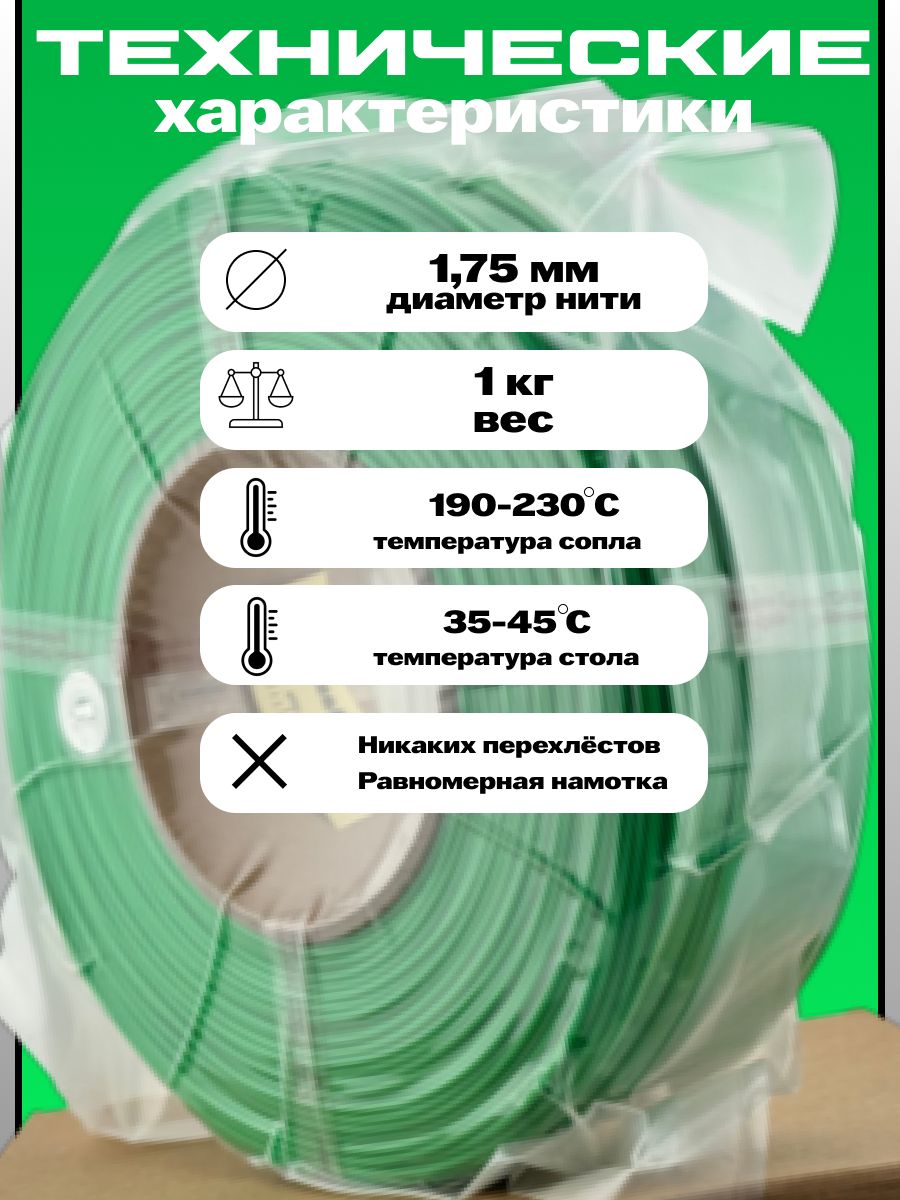 Пластик для 3Д принтера Bambu Lab PLA Basic Bambu Green — фото 1