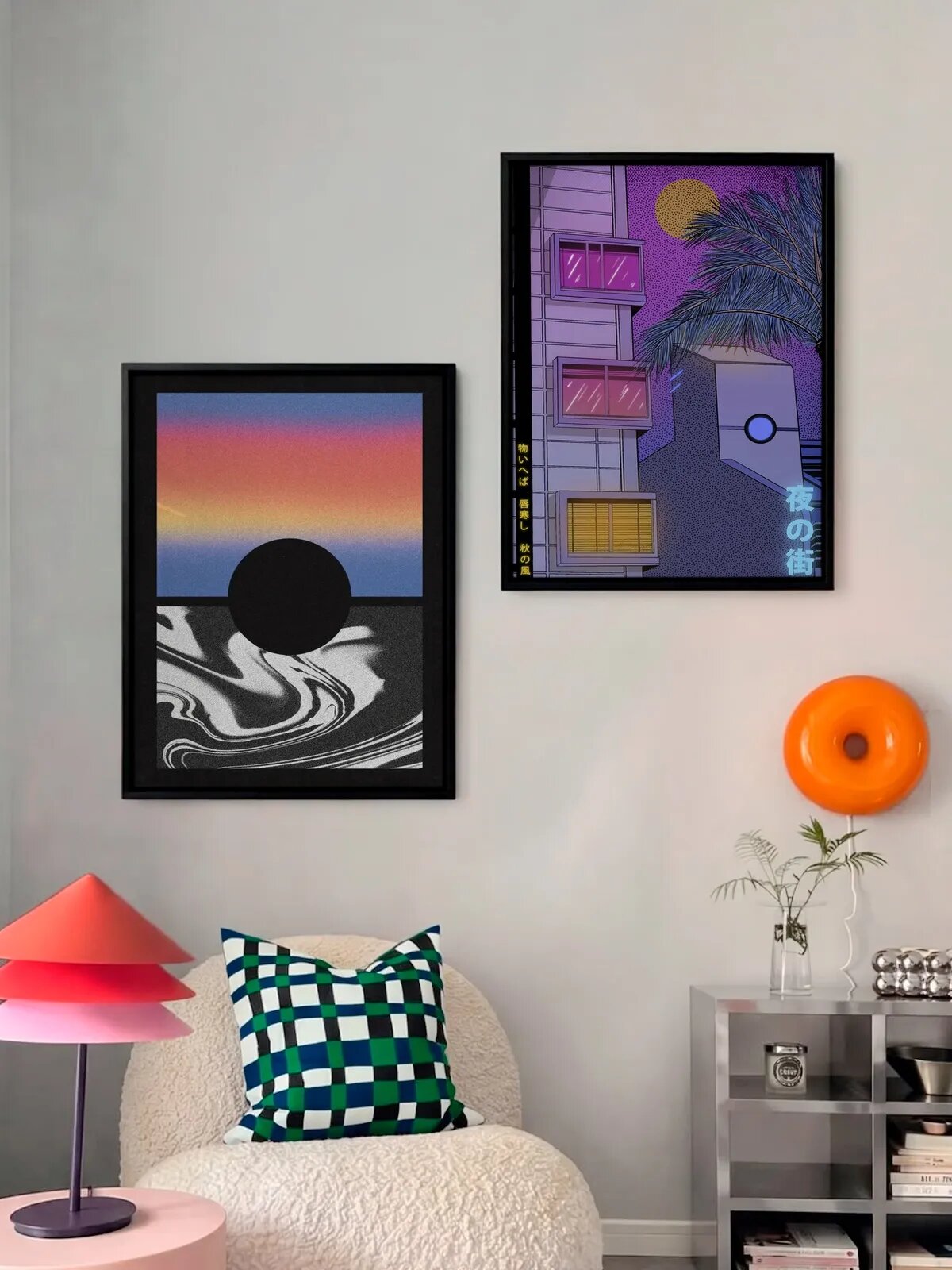Набор постеров "Black Worm Hole Gradient x Another Night In Tokyo", 30x40 см, 2 штуки