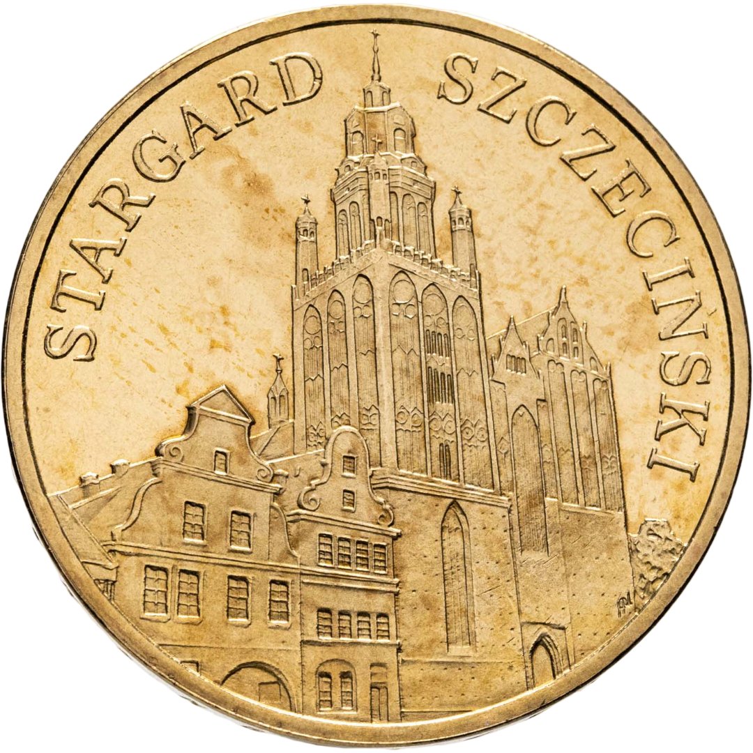 Польша 2 злотых 2007 "Старгард-Щециньски Stargard Szczeciński", Латунь, в сохранности UNC