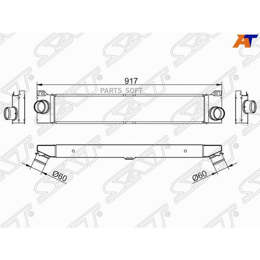 Интеркулер Peugeot Boxer 06- / Citroen Jumper 06- от официального дистрибьютора, SAT, артикул ST0384K1