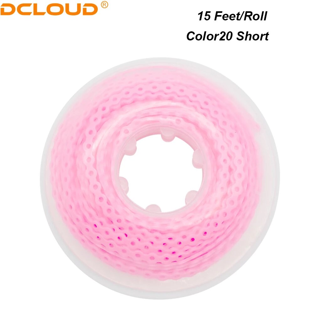 Розовая ортодонтическая резиновая цепь DCLOUD 4,57 м (Color20 Short)